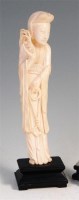 Lot 348 - A Chinese carved ivory of Guanyin, in standing...