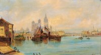 Lot 360 - A L Vickers - Venetian scene, oil on canvas,...