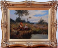 Lot 366 - J Paulin - Resting on the Riverbank & At the...