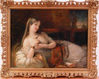 Lot 375 - 19th century English school - Reclining female...