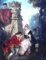 Lot 394 - Fougue - Continental Garden courtship scene,...