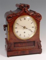 Lot 441 - A William IV mahogany cased mantel clock,...