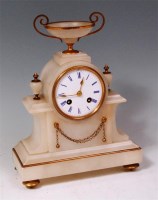 Lot 446 - A late 19th century French alabaster and gilt...
