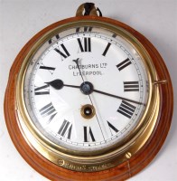 Lot 450 - A late Victorian ships brass bulkhead...