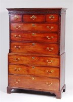 Lot 474 - A George III mahogany chest-on-chest, the...