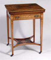 Lot 484 - A Sheraton Revival rosewood and marquetry...