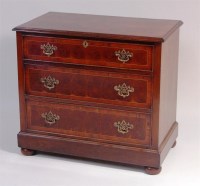 Lot 490 - A William & Mary style oyster veneered chest,...