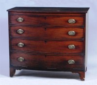 Lot 499 - An early 19th century mahogany bowfront chest,...