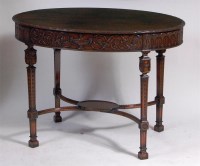 Lot 505 - An Adam style mahogany oval centre table, the...