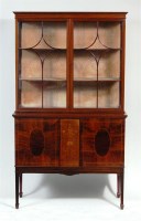 Lot 507 - A Sheraton Revival mahogany and inlaid china...
