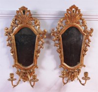 Lot 533 - A pair of 18th century Italian giltwood wall...