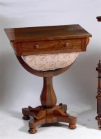 Lot 540 - A William IV rosewood pedestal work table,...
