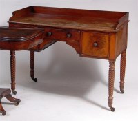 Lot 546 - A 19th century mahogany kneehole washstand,...