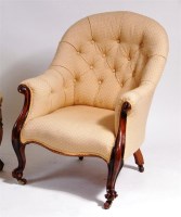 Lot 548 - A Victorian rosewood framed nursing chair,...