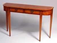Lot 559 - A Victorian style birch two drawer hall table,...