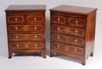 Lot 565 - A pair of figured walnut and crossbanded...