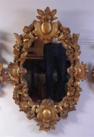 Lot 569 - A 19th century giltwood and gesso wall mirror,...