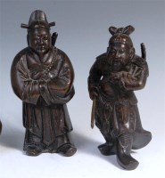 Lot 345 - A 19th century Japanese bronze figure of a...
