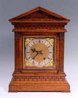 Lot 454 - A circa 1900 German architectural oak mantel...