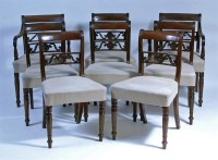 Lot 478 - A set of eight late Georgian mahogany barback...