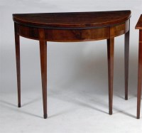 Lot 538 - A George III mahogany demi-lune card table,...
