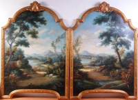 Lot 380 - W Kivar - pair extensive Italianate river...