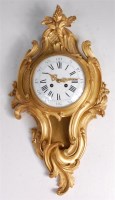 Lot 1555 - A French circa 1900 gilt bronze cartel clock,...