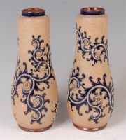 Lot 1133 - A pair of Royal Doulton Lambeth stoneware...