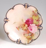 Lot 1148 - A Hadley's Worcester cabinet plate, enamel...