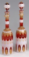 Lot 1157 - A pair of late 19th century Bohemian overlay...