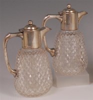 Lot 1170 - A pair of Edwardian cut glass and silver...