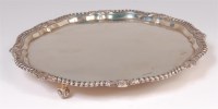Lot 1175 - A Georgian style silver salver, having a...