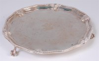 Lot 1177 - A Victorian silver card waiter, having a...