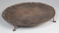 Lot 1187 - A Georgian style heavy silver salver, having a...