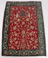 Lot 1367 - A 19th century Persian Embroidered Prayer Mat,...