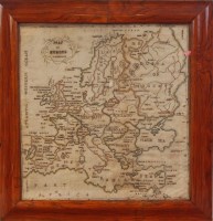 Lot 1385 - An early 19th century needlework map of Europe...