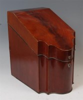 Lot 1399 - A George III mahogany knife-box, of good size,...