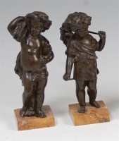 Lot 1401 - A pair of late 19th century French bronze...