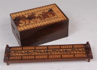 Lot 1415 - A circa 1900 rosewood and Tunbridge ware...