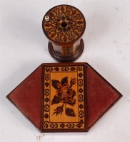 Lot 1416 - A Victorian rosewood and Tunbridge ware pin...