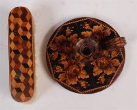 Lot 1417 - A late Victorian rosewood and Tunbridge ware...