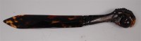 Lot 1420 - A Mappin & Webb tortoiseshell paperknife /...