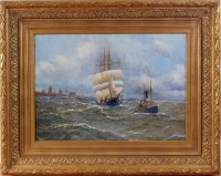 Lot 1461 - Alfred Jensen (1859-1935) - A three-masted...