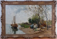 Lot 1474 - Gustav Schonleber (German 1851-1917) - River...
