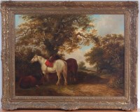 Lot 1484 - Thomas Smythe (1825-1906) - Horses by a Gypsy...