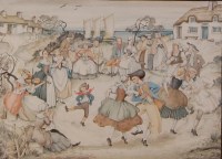 Lot 1494 - Patience Arnold - The village dance,...