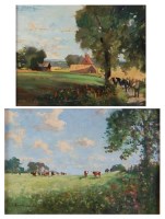 Lot 1512 - J Barrie Haste (1931-2011) - Farm lane near...