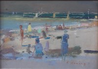 Lot 1529 - Frederick G R Cumming (b.1930) - Bathers on...