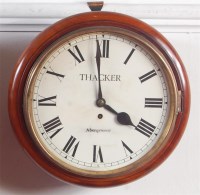 Lot 1565 - A Victorian mahogany circular dial wall clock,...