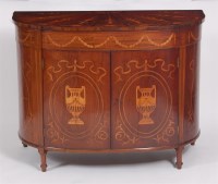 Lot 1590 - An antique mahogany and marquetry inlaid...